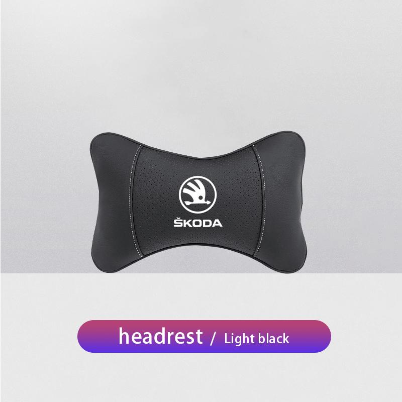 KSDQ3 Car Seat Headrest Neck Pillow Interior For Skoda Octavia Superb Rapid Kodiaq Karoq Fabia Kamiq Yeti Scala Citigo Vision RS Enyaq чёрный