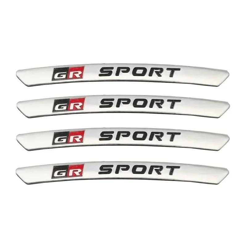 4 шт. х Алюминиевые наклейки на колесные диски с логотипом GR Sport для эмблемы GRSPORT YARiS Corolla RAV4 Camry Prado Highland white hoo kar