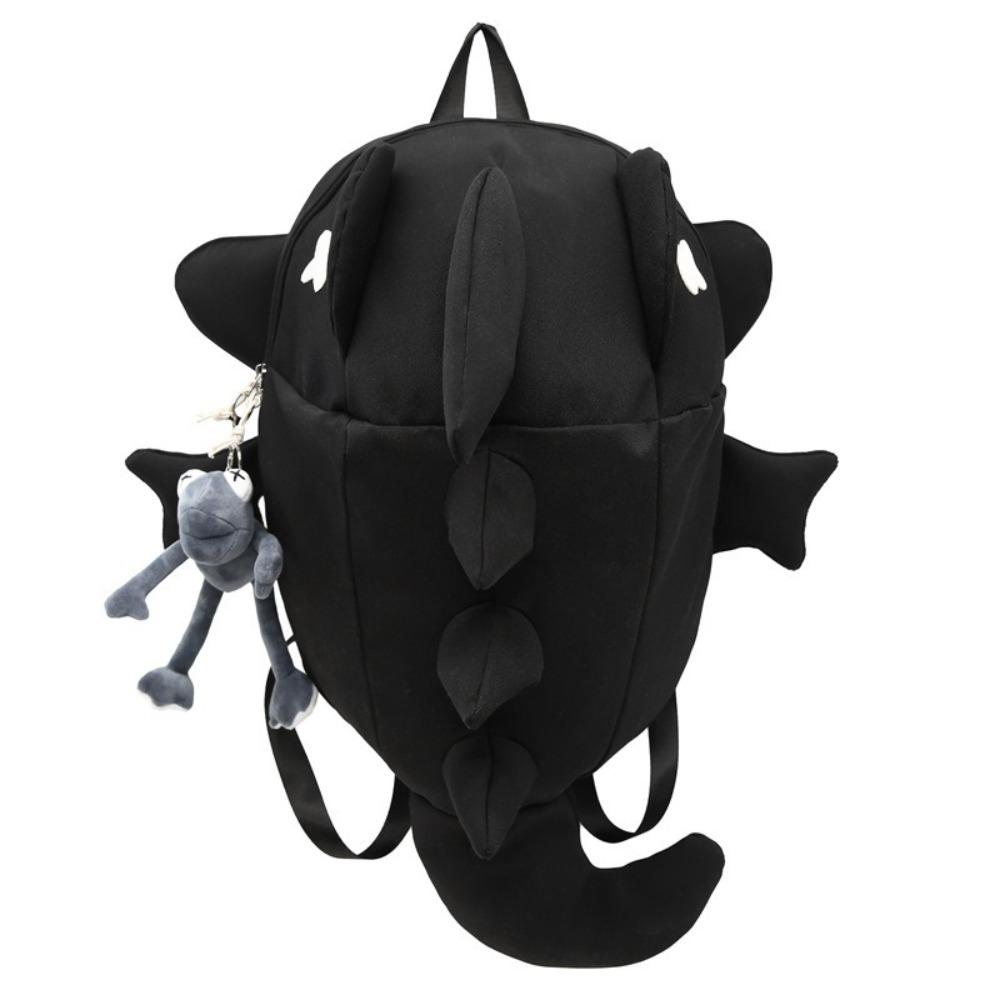 Portable Waterproof Trendy Shark Backpack Multi-pocket Casual Travel Laptop Bag Nylon ins College Students Schoolbag Boys Girls чёрный Kings City