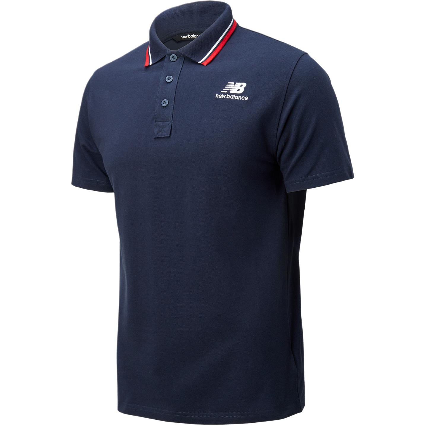 Мужские поло New Balance Морской синий Умеренный MT01983-ECL M black