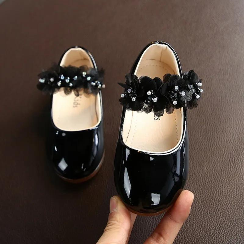 Детские Девочки Обувь для ходьбы Дети Искусственная кожа Большой Цветок Летние Принцесса Повседневная Обувь Вечеринка Свадьба Малыши Девочки Танцевальная обувь Сандалии 21-insole13cm beige MARKET-1