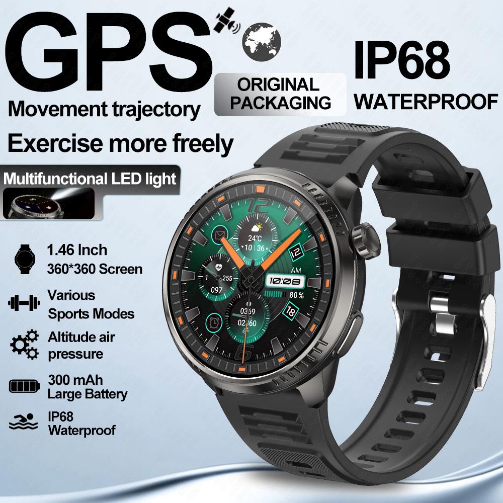 Новые уличные смарт-часы GPS-трек SOS LED-фонарик Альтиметр Барометр Мониторинг здоровья 100+ спортивных режимов Водонепроницаемые смарт-часы Black Silicone gray ZODVBOZ Smart watch1
