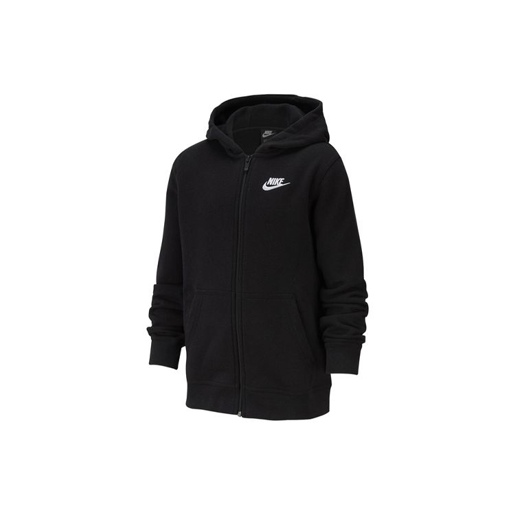 Nike Повседневная плюшевая толстовка с капюшоном на молнии для детей, черная BV3699-010 M black