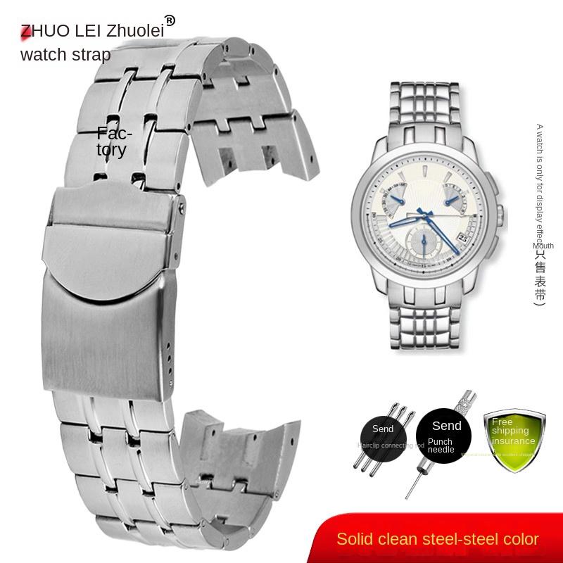 Для Swatch YRS403 YRS412 YRS402G Стальной ремешок для часов 21 мм мужской дугообразный вогнутый серебряный браслет Наручный ремешок Аксессуары для часов 21mm серебряный NOVVA