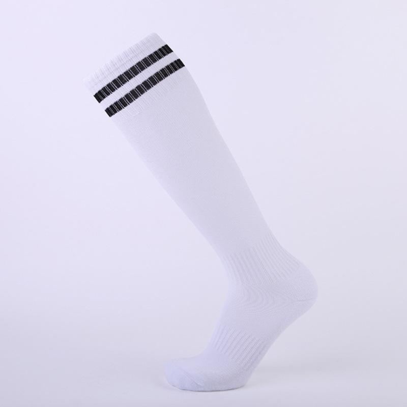Temu Non-Slip Football Socks Men S Long Tube Towel Bottom Sports Socks Two Bars Casual Performance Socks World Cup Football Socks Kids  one size (ages 7-12) black Li Wardrobe