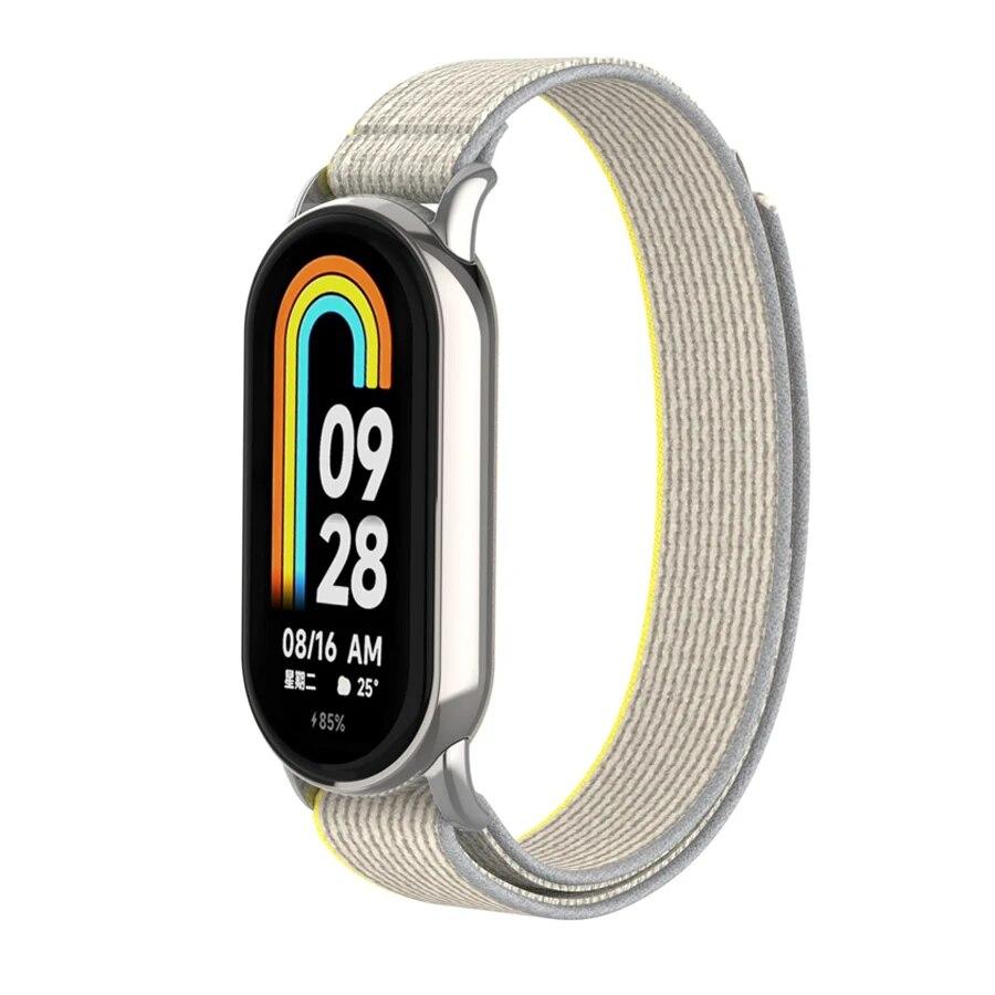 Для Mi Band 8 ремешок нейлоновая петля сменный браслет для Xiaomi Mi Band 8 умные часы браслет Correa дышащий ремешок for Mi Band 8 gray A-LING.