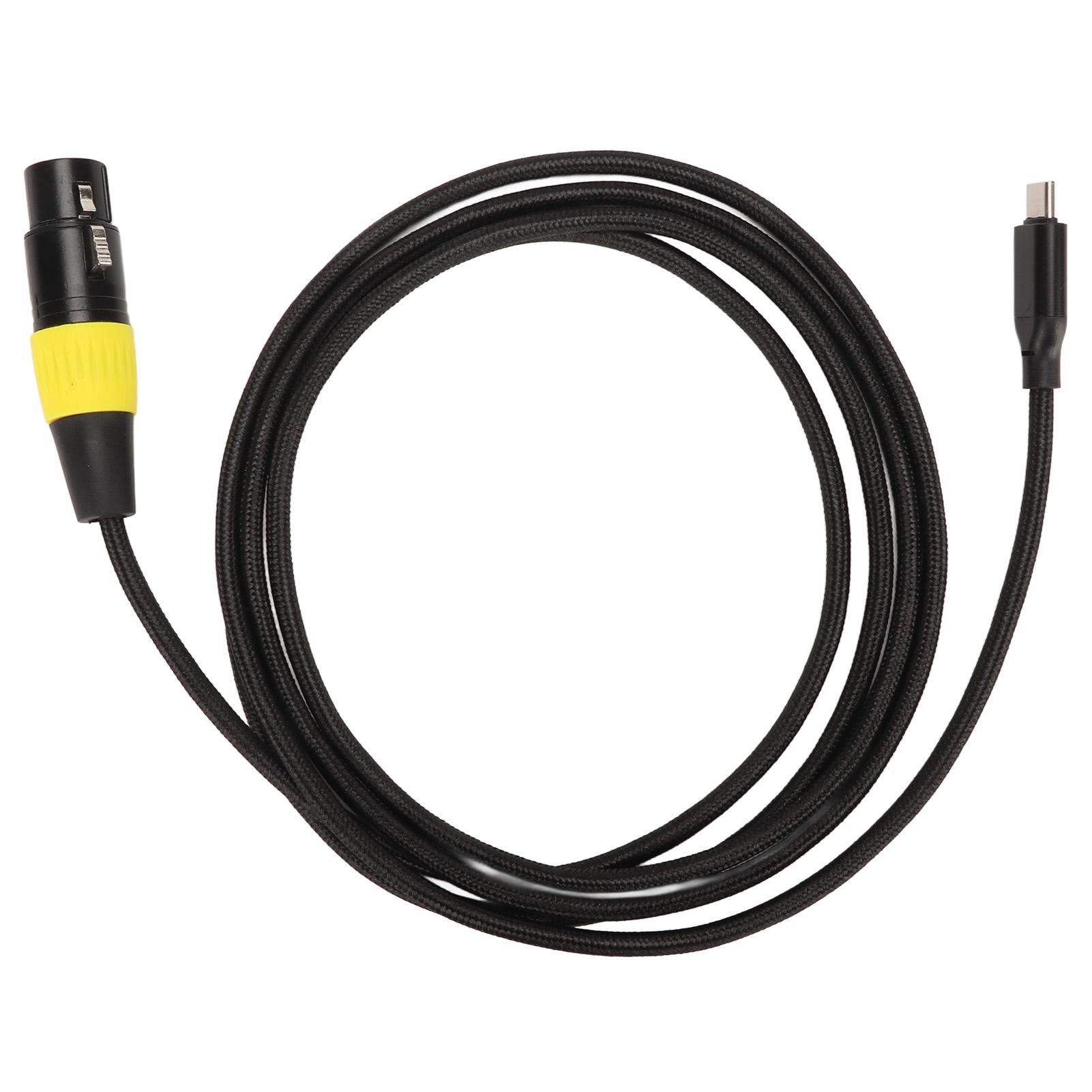 Кабель XLR к USB C Гибкий адаптер типа C «папа» к разъему XLR «мама» для ПК, телефона, планшета 2 Meter/6.6ft black Electric1