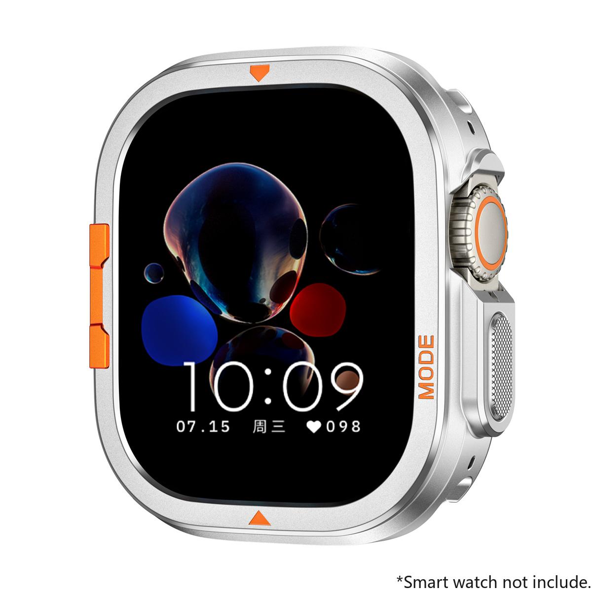 Металлический корпус для Apple Watch Ultra 3 49 мм 46 мм Защитный чехол Алюминиевая крышка Бампер Рамка для IWatch Серии 11 10 9 8 7 6 5 4 SE 46mm-Series 11 10 серебряный X-100H