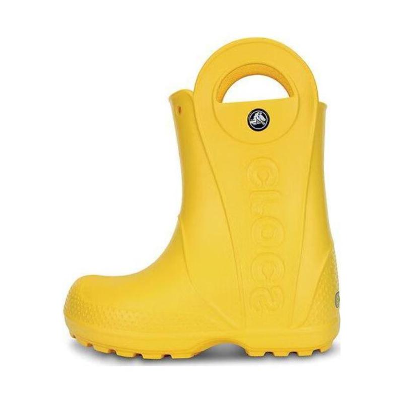 Crocs Комфортные Нескользящие Защита от ударов Ноги Устойчивые к Истиранию Средней Высоты Резиновые Сапоги Желтые Детская Модель 33-34 жёлтый