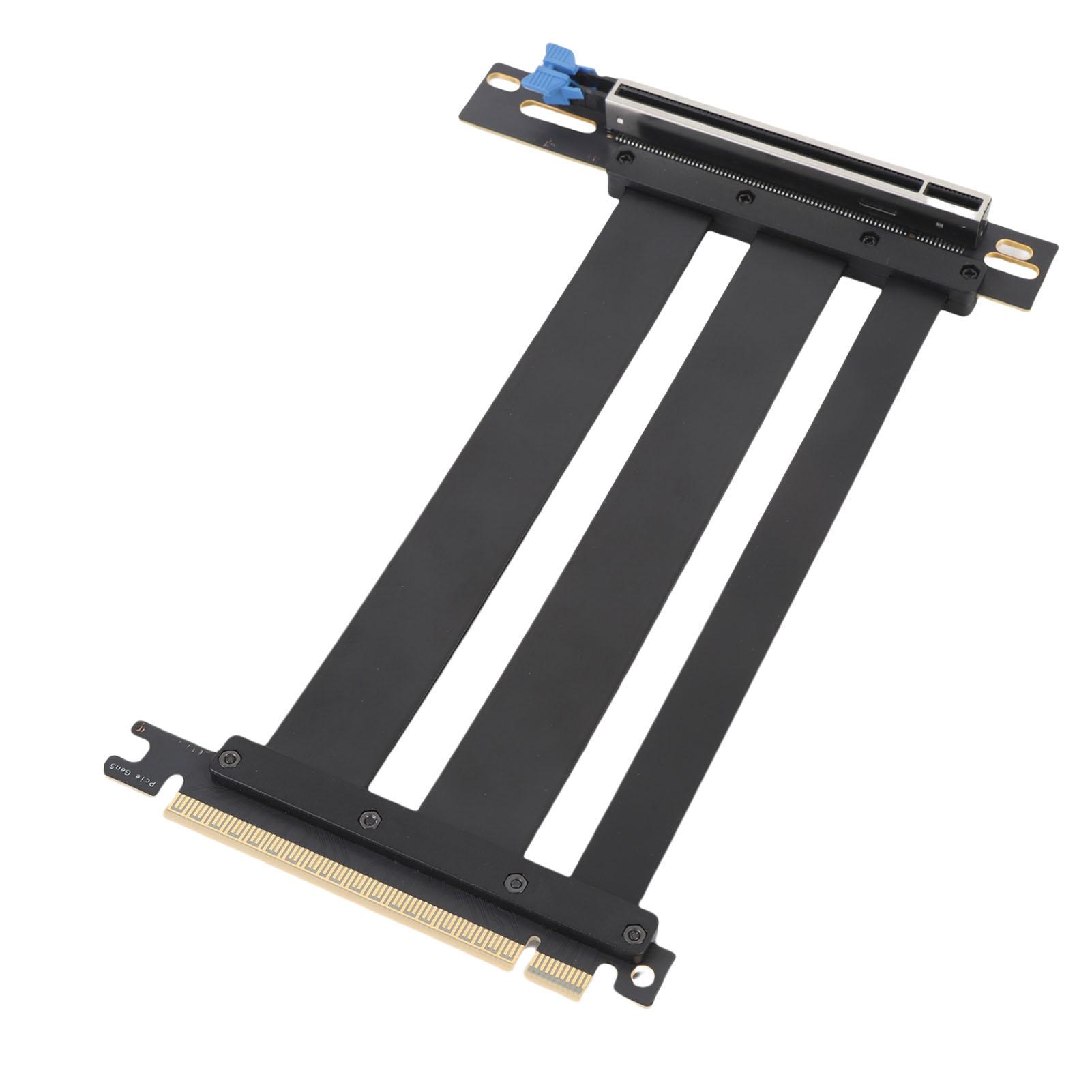 Кабель-райзер PCIe 5.0 X16 Прямоугольный 90 градусов 128 Гбит/с Экранированный Удлинительный кабель PCIE 5.0 X16 для GPU для корпуса ПК Сервер ITX 15cm/5.9in black mfySpace