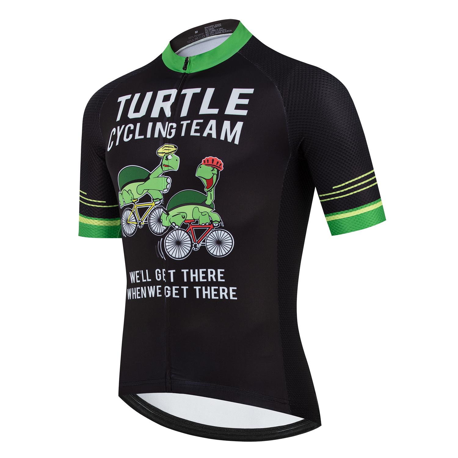Raudax Cycling Jerseys 2026 Cartoon Pattern Turtle Short Sleeve Cyclist Clothes Shirt Maillot Summer Bicycle Bike Wear Clothing S black OMN