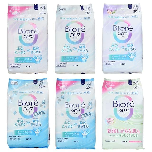 Kao - Biore Zero Влажные салфетки для тела Cool Fragrance-Free - 20 pcs white Beauty Luxe
