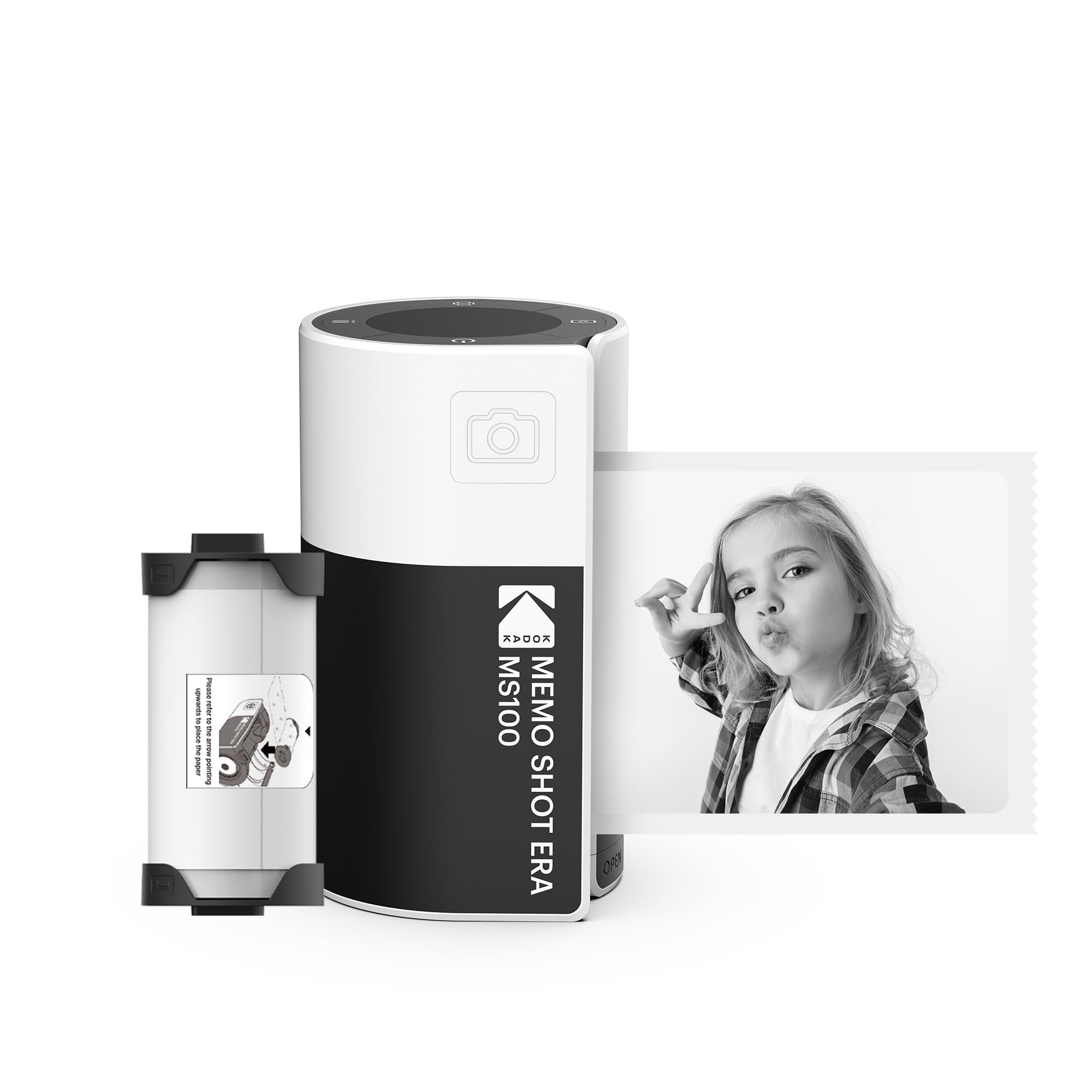 KODAK Memo Shot ERA Toy Цифровая фотокамера для мгновенной печати этикеток 1 камера, (Белый, + Рулон) белый