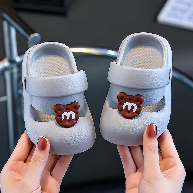 Summer Baby Sandals For Boys And Girls Non Slip Clogs Toddler Beach Shoes Infant Kids Water Shoes 18-19 size серый Ruidi bb
