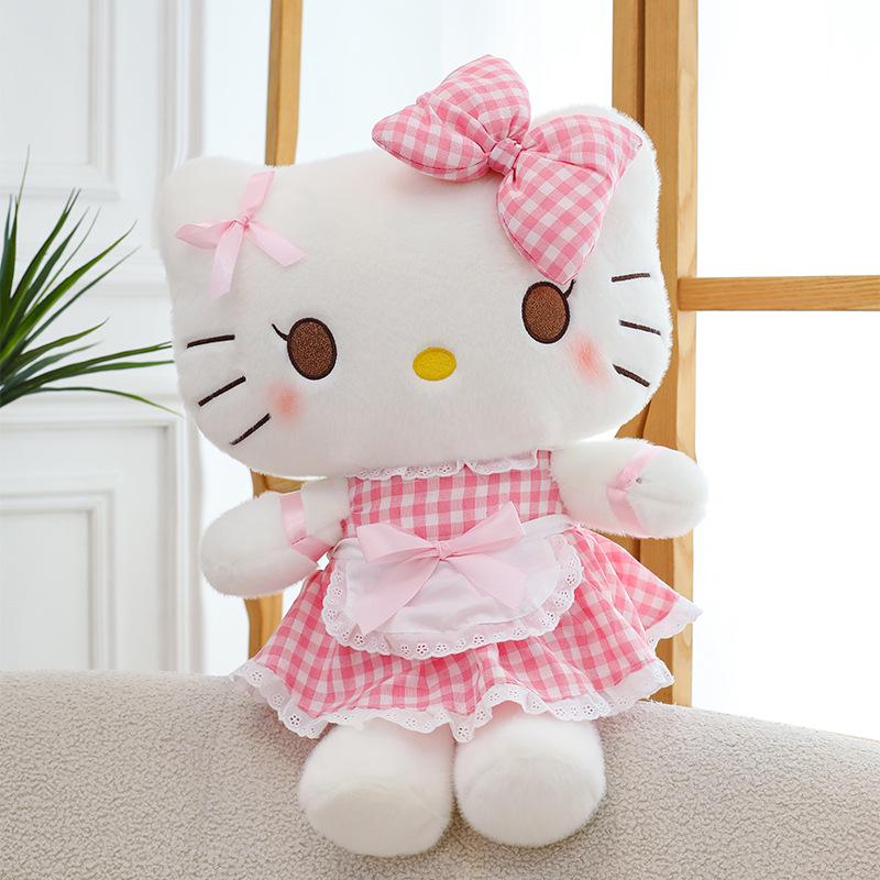 Плюшевая кукла горничной Hello Kitty с бантом - Очаровательный подарок для девочек 35cm (0.3kg) white Dental Clinic