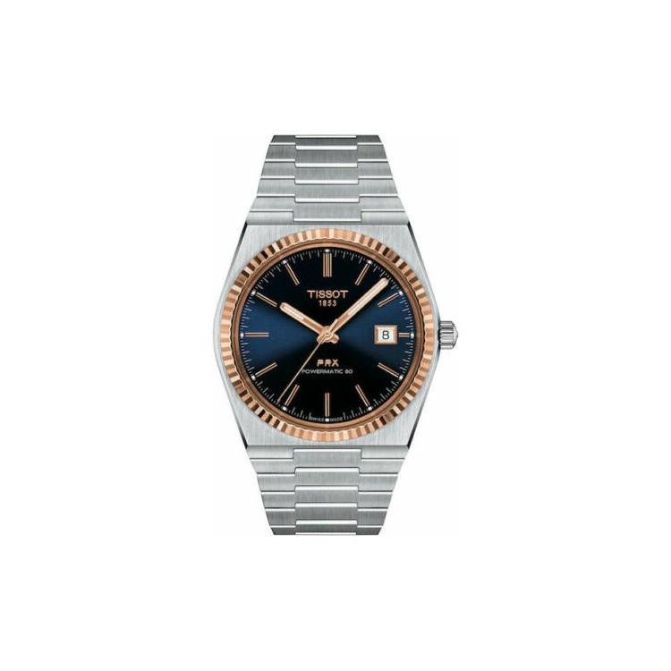 Мужские часы TISSOT с автоматическим механическим механизмом, 40 мм, синий циферблат, корпус из нержавеющей стали, браслет из нержавеющей стали T931.407.41.041.00 Silver Strap black