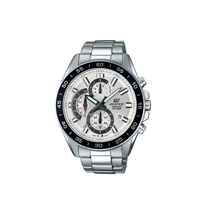 Casio Edifice Классические Повседневные Модные Часы с Кварцевым Механизмом и Браслетом из Нержавеющей Стали Мужские Часы Серебристые EFV-550D-7AV Silver Strap gray
