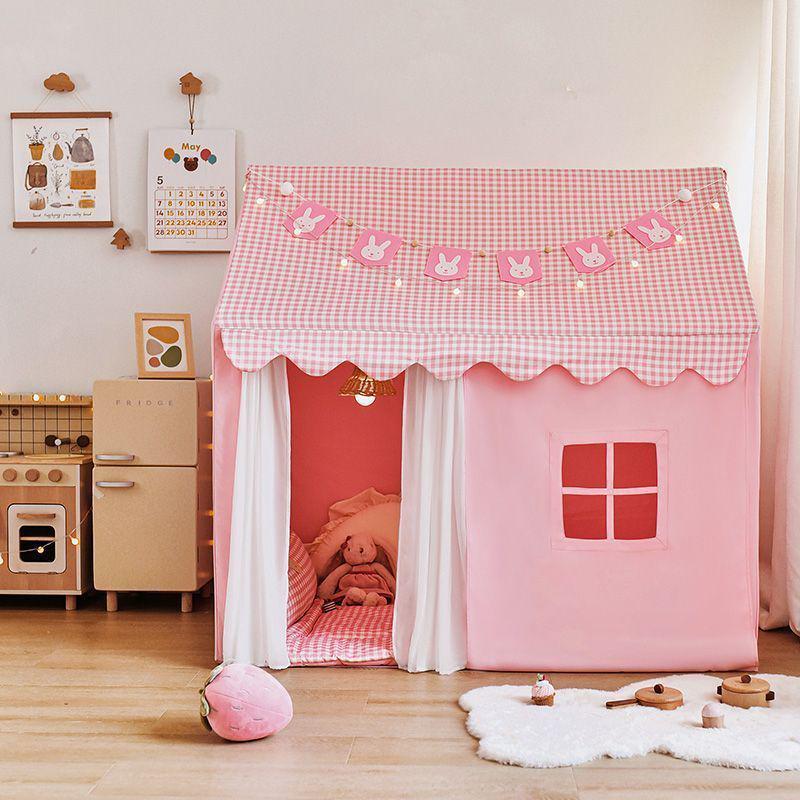 Детская комнатная палатка-секретная база для DIY - Игровой домик для мальчиков и девочек PVC Rod Princess House pink Dental Clinic