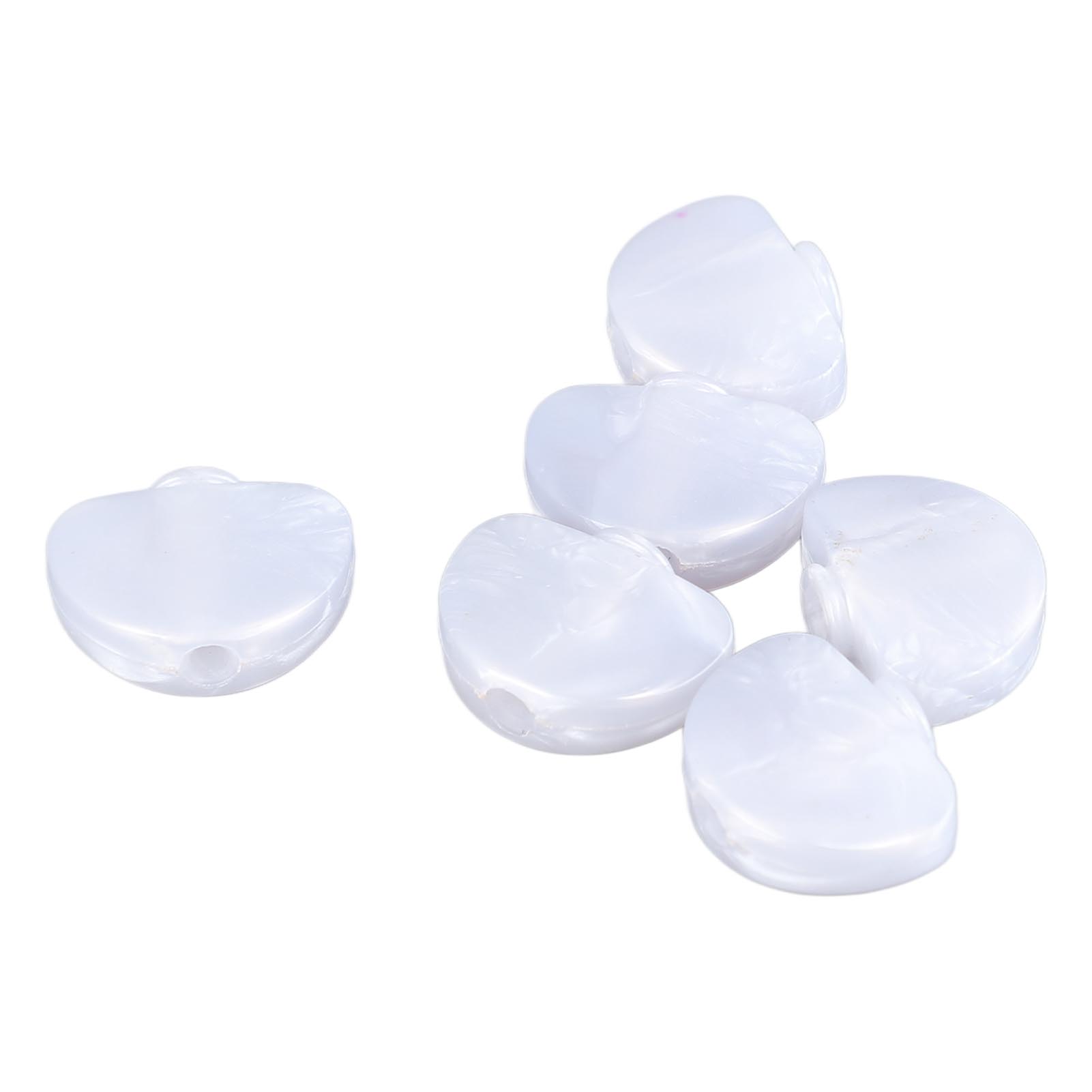 6 Pcs Guitar Machine Head Button Half Round Plastic Comfortable Grip   Tuning Peg Replacement Tip white Bea-Clothing