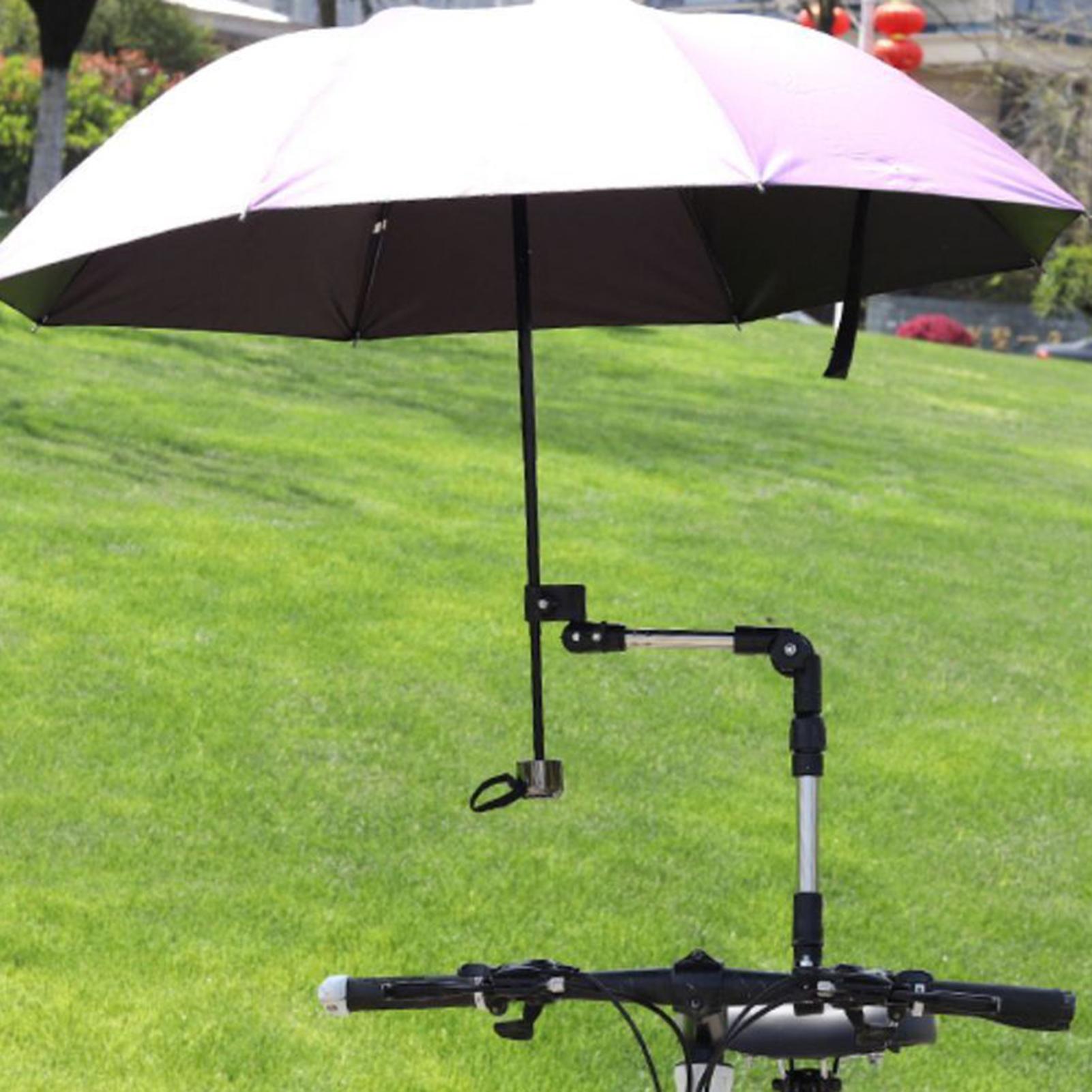Stroller Umbrella Holder Wheelchair Stroller Umbrella Mount Holder Strong Windproof Retractable folding umbrella stand CN black Lntelligent Living Hall