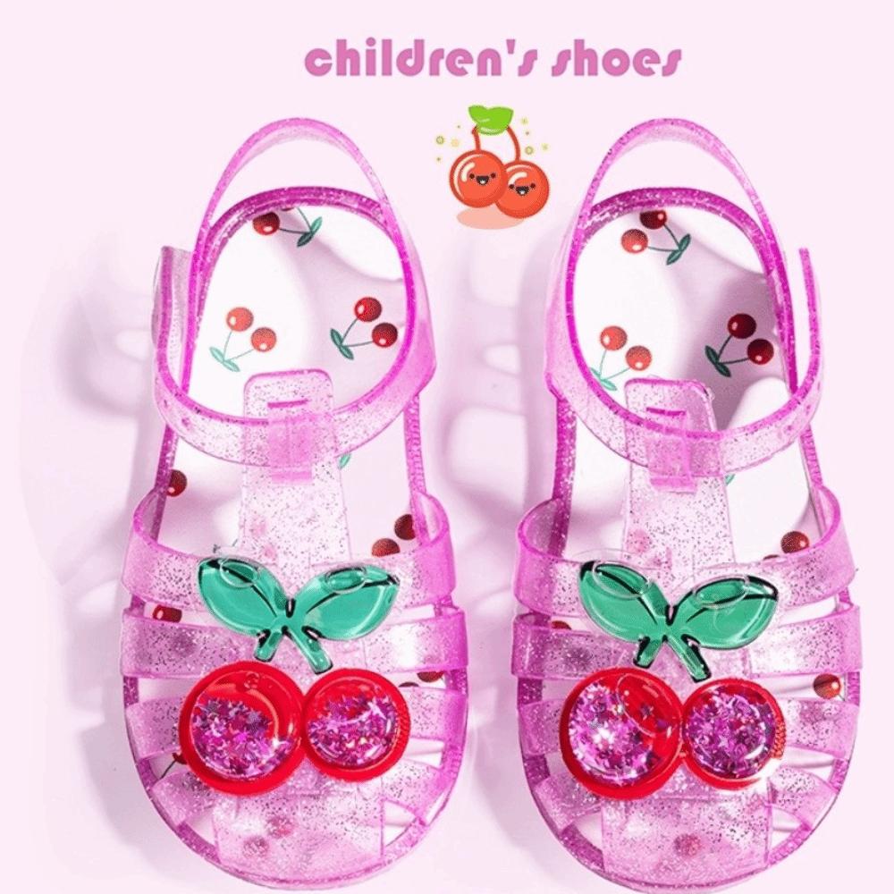 Waterproof Jelly Sandals Wear Resistant Summer Beach Shoes Cute Slide Shoes  For Kids 26 темно-розовый ZJSmichen