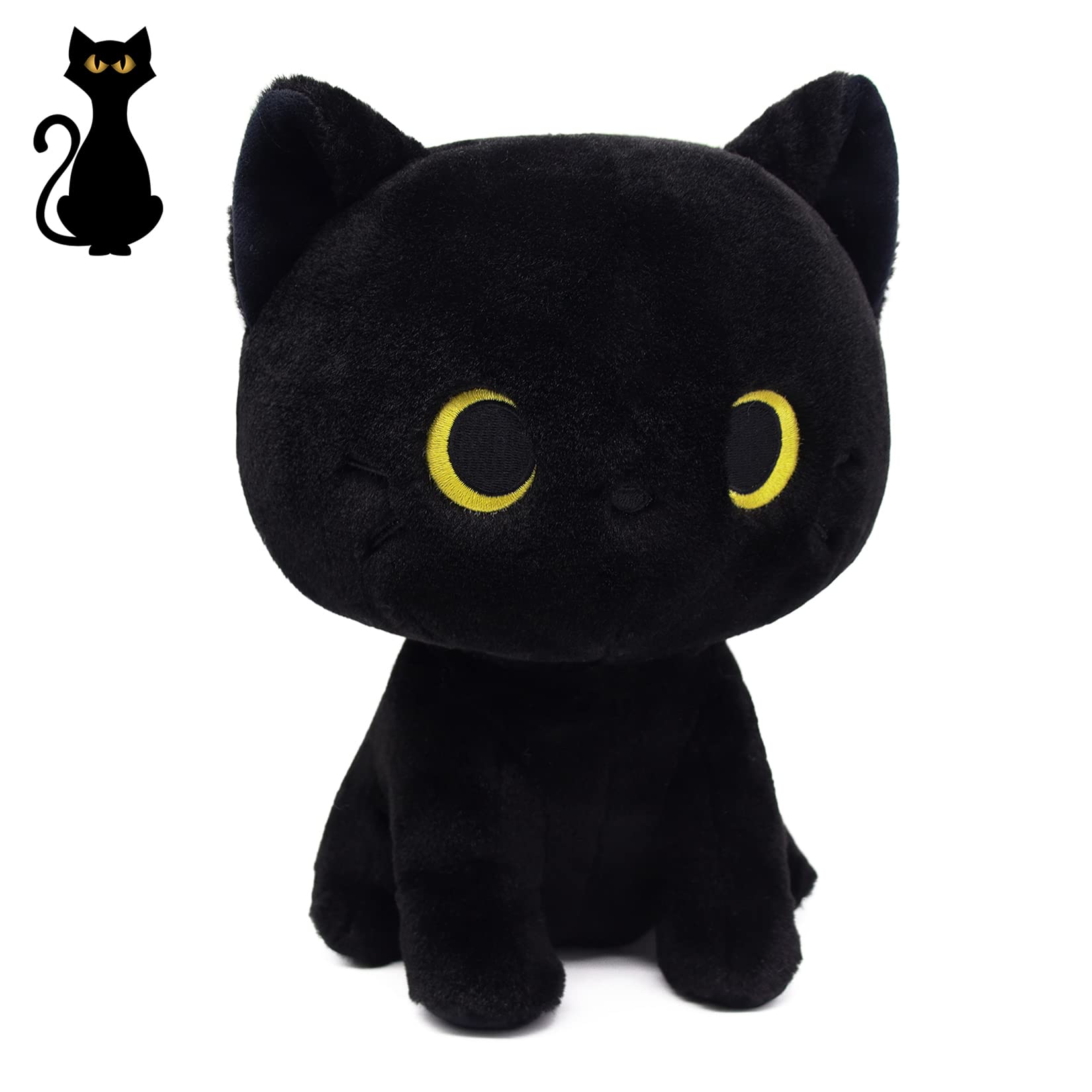 Милая черная кошка плюшевая игрушка Хэллоуин мягкая игрушка подушка черная кошка плюшевая кукла детские игрушки плюшевая игрушка Рождественский подарок для детей девочек black Practical Home Decor