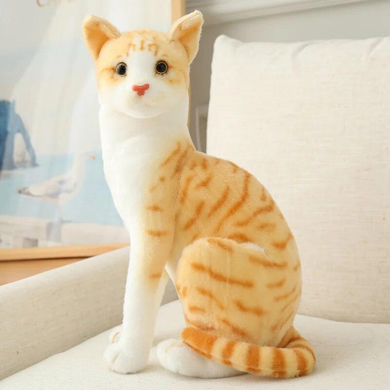 Милая плюшевая кукла-кошка, мягкая игрушка в виде плюшевого котенка для детей, мультяшные игрушки для детей, подарок на день рождения для девочек и малышей white Kidsly