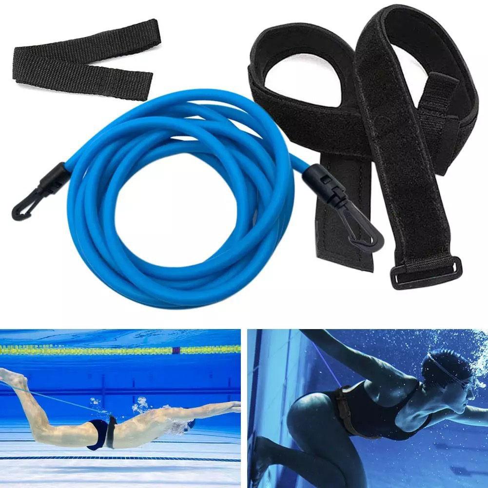 Swim Training Belt Swim Bungee Cords Resistance Bands Swimming Harness Static Swimming Belt For Training Fitness Accessories 6 x 9 x 4 blue#1 blue Shinelover