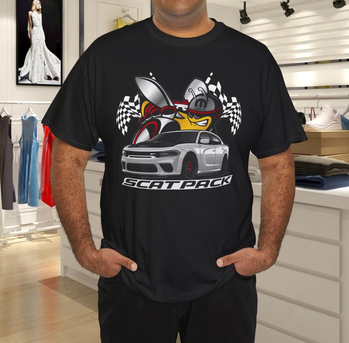 Men s and Women s T-shirts Mopar Charger Scat Pack T-Shirt M brown No.7 Fashion Apparel
