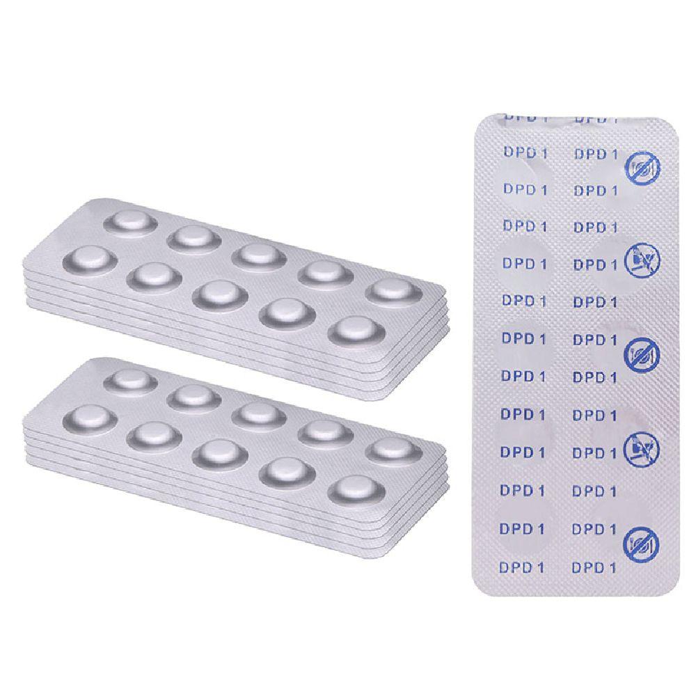 100PCS Effervescent Tablets DPD Chlorine Test Water Quality Analysis Water Test Swimming Pool white yunran