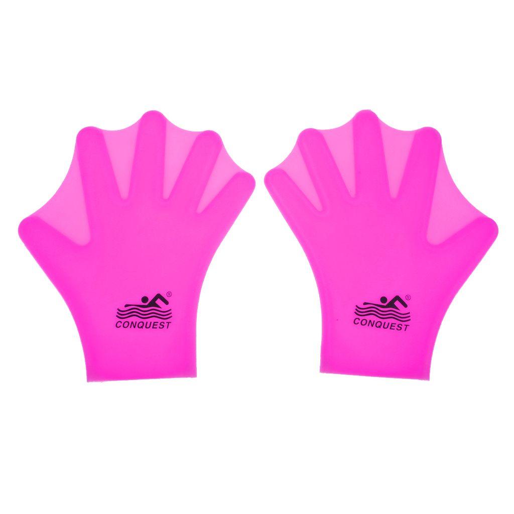 Kids 1 Pair Adults Hand Paddle Swimming Gloves Webbed pink-For Children pink angiweiu